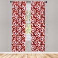 thumbnail image 2 of Ambesonne Football 4-Panel Curtains, Soccer Balls Team Game, 56"x63", Ruby Pale Salmon White, 2 of 4