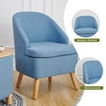thumbnail image 2 of Accent Upholstered Club Cute Blue Tub Chairs with Barrel Style, Comfortable Round Side Sofa Chair Sitting Sofa Chair for Living Room Bedroom Small Spaces, 2 of 4