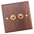 thumbnail image 4 of 4X American Industrial Style Light Switch Socket, Solid Wood Brass Toggle Switch Plate, Antique Home Stay Switch(2), 4 of 7