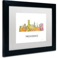 thumbnail image 2 of Trademark Fine Art 'Providence RI Skyline WB-1' Canvas Art by Marlene Watson, White Matte, Black Frame, 2 of 4