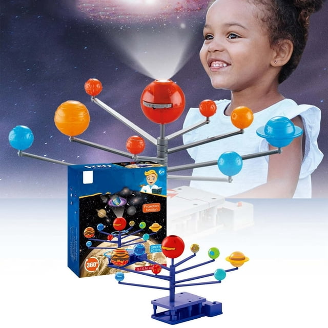 HLONK Children‘s Science Canned Solar System Astronomical Solar System Model Kit Planetarium Projector Space Toy With 8 Planets