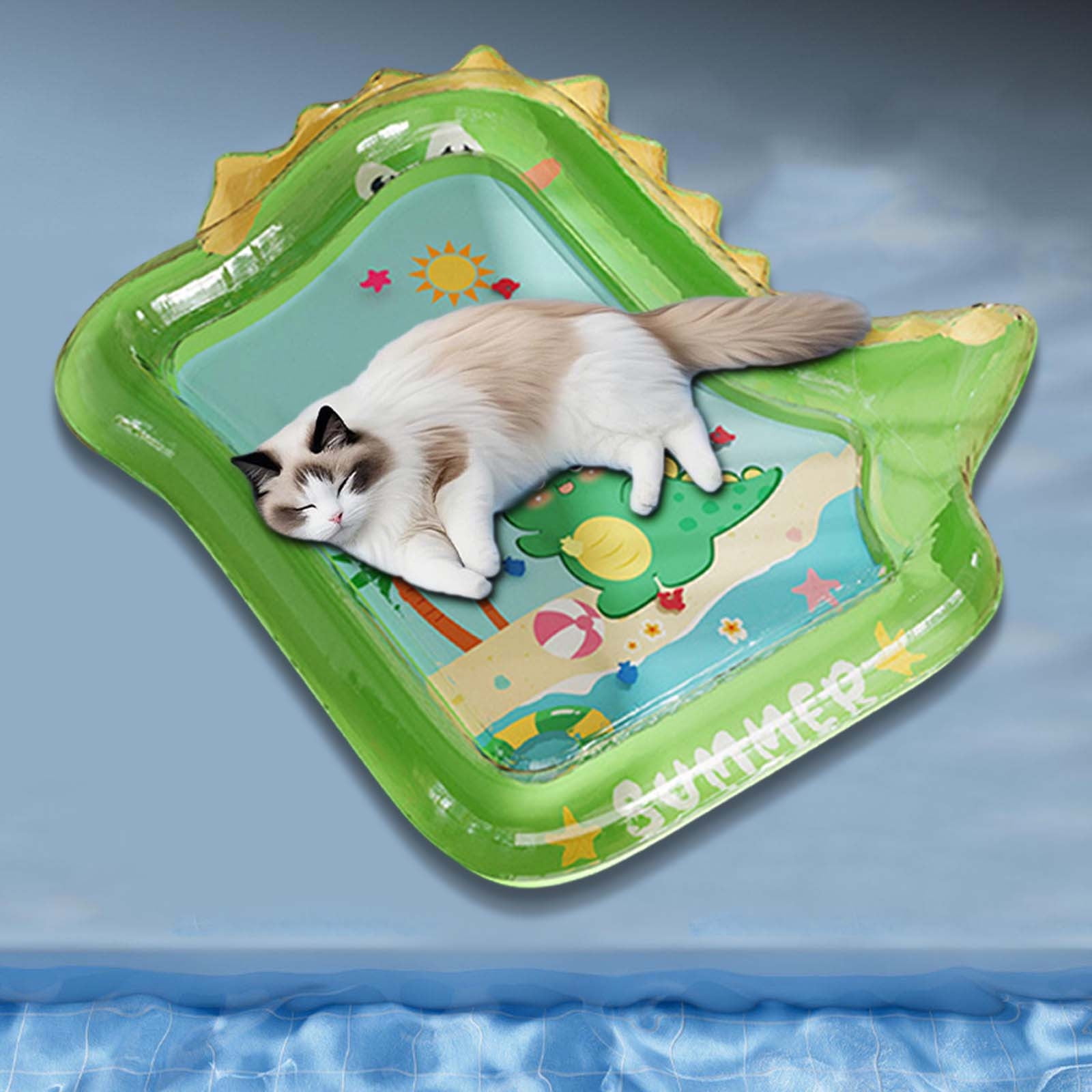 Inflatable Water Sensory Play Mat for Indoor Cats Interactive Ocean Themed Pet Toy Durable Crawling Cushion