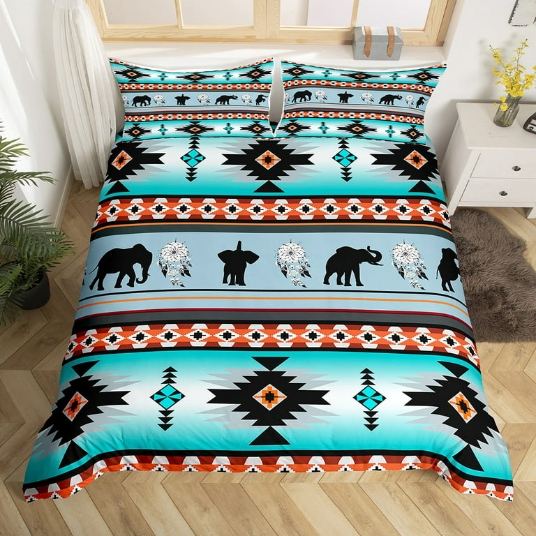 Western Duvet Cover Dream Catcher Horse Bedding Set Aztec Native American  Comforter Cover for Boys Girls Kids Cowboy Cowgirl Bedroom Decor Rustic
