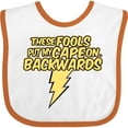 thumbnail image 3 of Inktastic These Fools Put My Cape on Backwards&reg; Bolt Yellow Boys or Girls Baby Bib, 3 of 4