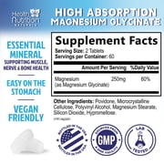 Magnesium Glycinate 250mg Per Serving - 100% Chelated Magnesium for Max Absorption - Sleep Support, Muscle, Nerves, Bone & Heart Health Support Supplement, Vegan - Bottled in the USA - 120 Tablets