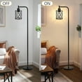 thumbnail image 5 of Industrial Floor Lamp with Metal Shade, Black Farmhouse Floor Lamp Including 6W 2700K Edison Bulb, Standing Lamp for Living Room, Tall Pole Lamp for Bedroom, Office, Black, 67", No Dimmer, 5 of 14