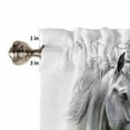 thumbnail image 5 of nqOlkjepod Horse Print Farmhouse Short Window Curtain Valances, Modern Watercolor Grey White Animals Rod Pocket Kitchen Valances for Living Room Bedroom Bathroom Cafe, 1 Panel - 54" x 18", 5 of 8