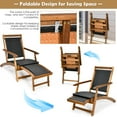 thumbnail image 6 of Costway 2PCS Patio Folding Rattan Lounge Chair Wood Frame Retractable Footrest, 6 of 9