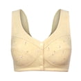 thumbnail image 4 of Yuanlong Daisy Bras For Older Women Front Closure Back Smoothing Non Underwire Wide Straps Full Coverage Support Casual Bra, 4 of 4