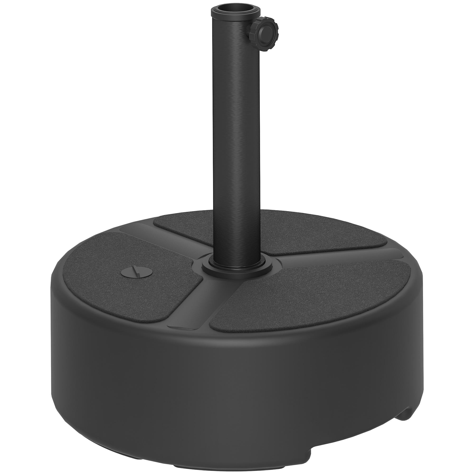 Outsunny Patio Umbrella Base Holder, Outdoor Umbrella Stand Base, Filled Up to 44lbs with Stand or 40lbs with Water for Garden, Poolside, Black