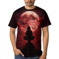 thumbnail image 4 of LAOLIUSN Men’s Ninja Samurai T-Shirt, Full Moon Anime Graphic Tee, 3D All Over Print Short Sleeve Crewneck, 88% Polyester 12% Spandex, S-4XL, 4 of 7