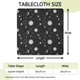 thumbnail image 2 of Black White Zodiac Sun Moon Pattern Square Fitted Tablecloth with Elastic Edge,Square Table Cover,Washable Elastic Table Cover for Home Kitchen Party Decor 36"x36", 2 of 6