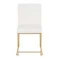 thumbnail image 6 of High Back Fuji Contemporary Dining Chair in Gold and White Faux Leather by LumiSource - Set of 2, 6 of 10