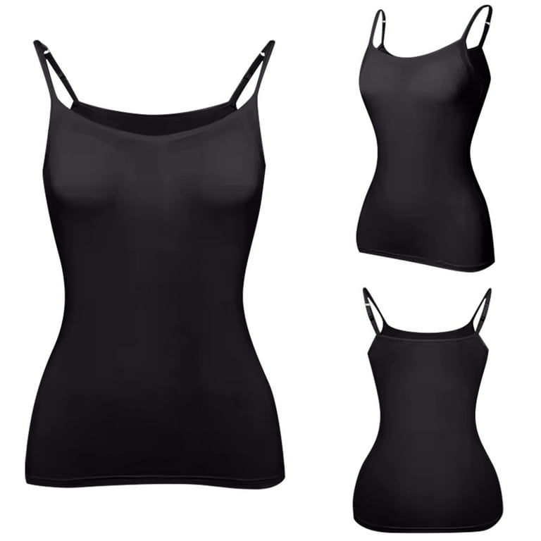 Womens Tank Tops Square Neck Spaghetti Strap Cami Double