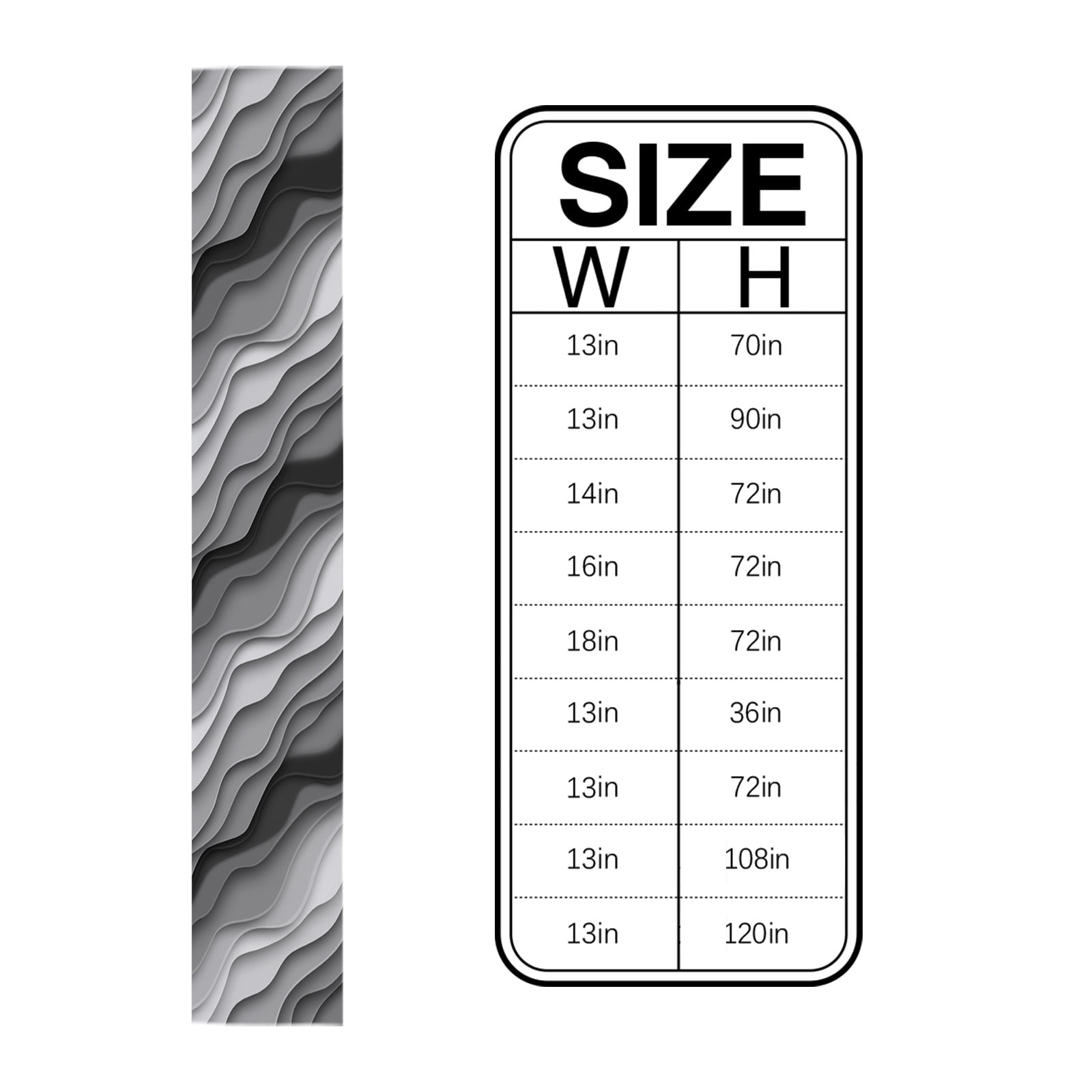 Table Runner Dresser Scarves 90 Inch Long, Gray and White Gradient Ombre Art Linen Dining Table Runners Geometric Abstract Wave Stripes Tabletop Scarf for Wedding Holiday Party Kitchen