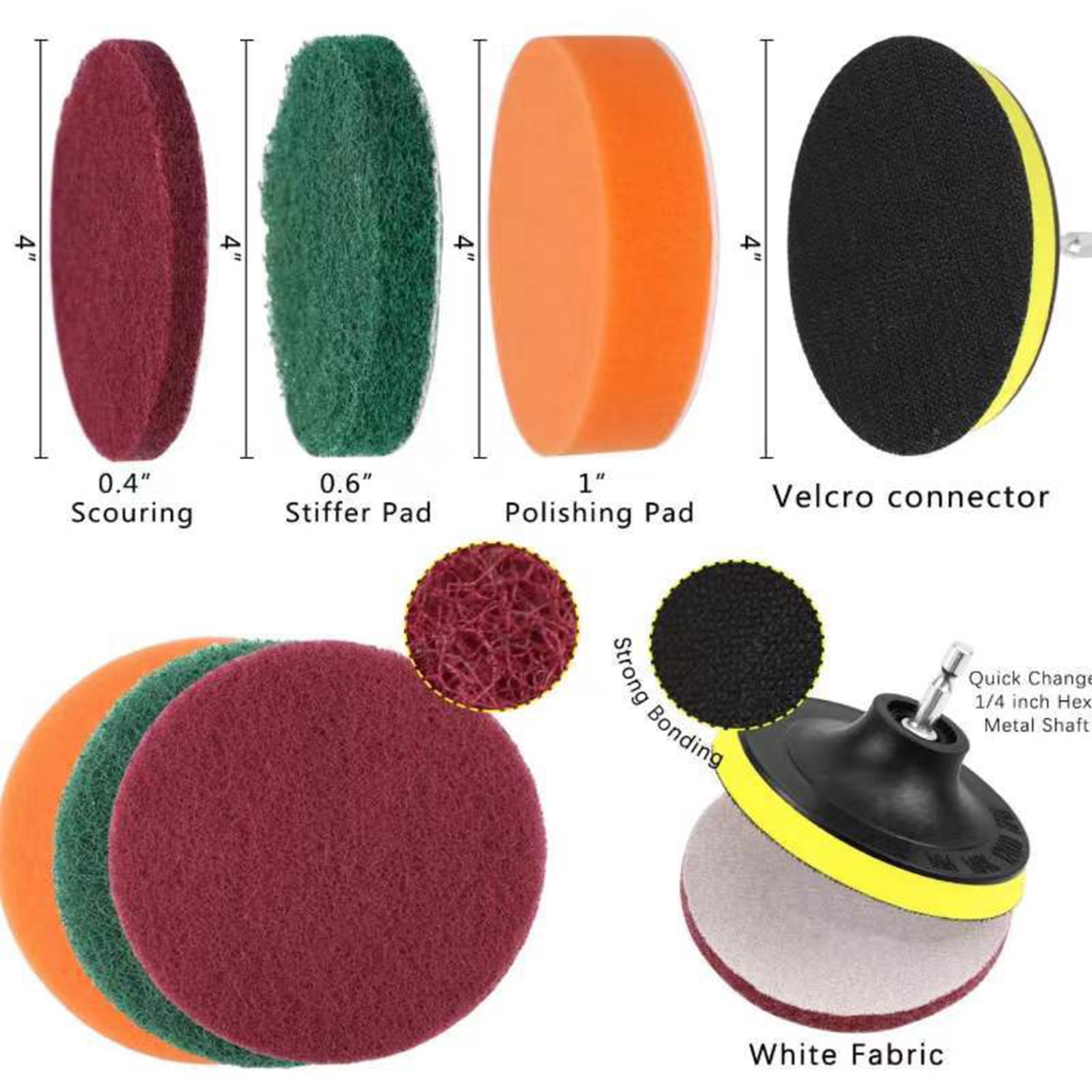 26PCS Car Detailing Brush Kit Drill Brush Set for Wheel, Exterior Interior Car Cleaning Set (Scrub Pads, Sponges, Detailing Brushes, Washing Mitt, Air Vent Brush, Cleaning Cloth)