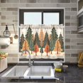 thumbnail image 4 of Yayeee Kitchen Curtains Light Filtering 27"x36" Rod Pocket Short Cafe Window Panel, Brown Christmas Trees, 4 of 7