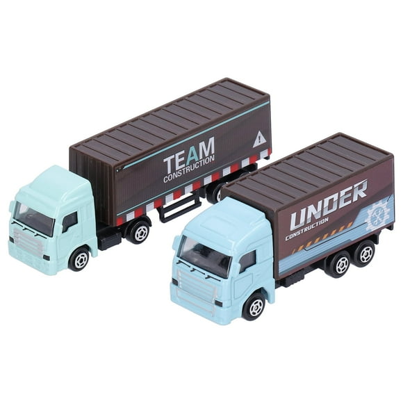 3 Years Old + 2 Alloy Small Container Car Van Combination Model Set Truck Toy Simulation Construction Children Birthday