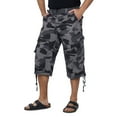 thumbnail image 5 of X RAY JEANS Mens Belted 18" Inseam Below Knee Long Cargo Shorts, Black Camo, 32, 5 of 7