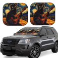 thumbnail image 1 of Saiise Starry Night Cat Guitarist for Foldable Car Sun Shades (2-Pack) Offer Sun Protection with an Easy-fold Design for Convenient Windshield Shading-Large, 1 of 6