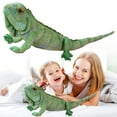 thumbnail image 2 of BINGLI Realistic Green Lizard Stuffed Animal Toys, Chameleon Dolls, Reptile Soft Toys Maned Lizards, Wildlife Gifts for Kids (37.4 Inches), 2 of 6