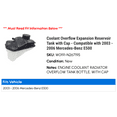 thumbnail image 2 of Coolant Overflow Expansion Reservoir Tank with Cap - Compatible with 2003 - 2006 Mercedes-Benz E500 2004 2005, 2 of 3