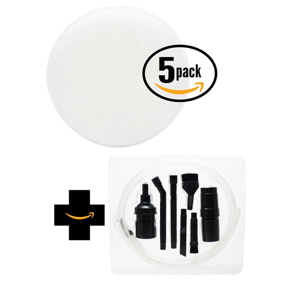5-Pack Replacement Hoover BH50010W Vacuum Foam Sponge Filter with 7-Piece Micro Vacuum Attachment Kit - Compatible Hoover 410044001, Linx Foam Filter