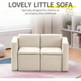 thumbnail image 3 of YYEAN –Sofa, 2-in-1 Double Set Sofa Convert to Table & 2 Chairs, Couch Armrest Chair with Storage Box -Beige, 3 of 7