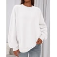 thumbnail image 4 of Sudadera Oversize de Cuello Redondo para Mujer PRETTYGARDEN Blanca 2XL, 4 of 6