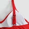 thumbnail image 7 of ZQUUVOU Women's 2 Piece Bikini Set Solid Color Skirt Swimsuit (Red,XL), 7 of 7