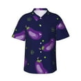 thumbnail image 2 of Yiaed Eggplant Print Hawaiian Shirt for Men Short Sleeve Button Down Shirts Beach Shirts for Men-Medium, 2 of 5