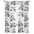 thumbnail image 3 of Black Gray Botanical Sheer Curtains 96 Inches Long 2 Panels Set, Window Sheer Curtains for Living Room/Bedroom, Vintage Nature Flower Light Filtering Rod Pocket Curtain 52'' x 96'' x 2, 3 of 7