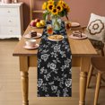 thumbnail image 3 of Vintage Rustic Floral Table Runner 120 Inches Long,Dining Table Runners Dresser Scarves,Spring Floral Botanical Black Kitchen Coffee Tablerunner for Tabletop Party Birthday Holiday Wedding 13"x120", 3 of 8