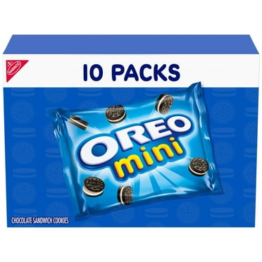 OREO Mini Crunchy Chocolate Sandwich Cookies, Baked, 10- 1 oz Packs,Shelf Stable Cardboard Box