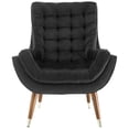 thumbnail image 4 of Modern Contemporary Urban Design Living Room Lounge Club Lobby Tufted Accent Chair, Velvet Fabric, Black, 4 of 6