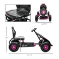 thumbnail image 3 of Aosom Kids Pedal Go Kart Ride-on Toy with Ergonomic Comfort Pedal Car with Tough Wear-Resistant Tread Go Cart Kids Car for Boys & Girls with Suspension System Safety Hand Brake Ages 5-12 Pink, 3 of 8
