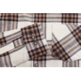 thumbnail image 3 of Men’s 100% Cotton Long Sleeve Plaid Check Soft Flannel Button Up Shirt (Khaki, L), 3 of 3