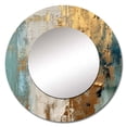 thumbnail image 2 of Designart "Daydreams with a Touch of Gold VII" Minimalism Rund Mirror For Wall Decor - Large Brown Round Print Mirror - Round Glam Mirror 36" x 36" Inch - Wall Mounted Round Large Mirror, 2 of 5
