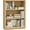 Wood, variant on PLAMLE 2 Tier Wooden Bookshelf, Wide Freestanding Open Bookcase, Modern Storage Display Shelf for Living Room, Home Office, Study Room