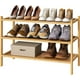 thumbnail image 1 of Zapatero de 3 niveles para armario, organizador de zapatos apilable, estante independiente de madera, 1 of 6