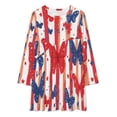 thumbnail image 2 of America Flag Butterfly Loose Dress Evening Dress Summer Dresses for Women Luxury Dress Long Sleeved Dress, 2 of 4