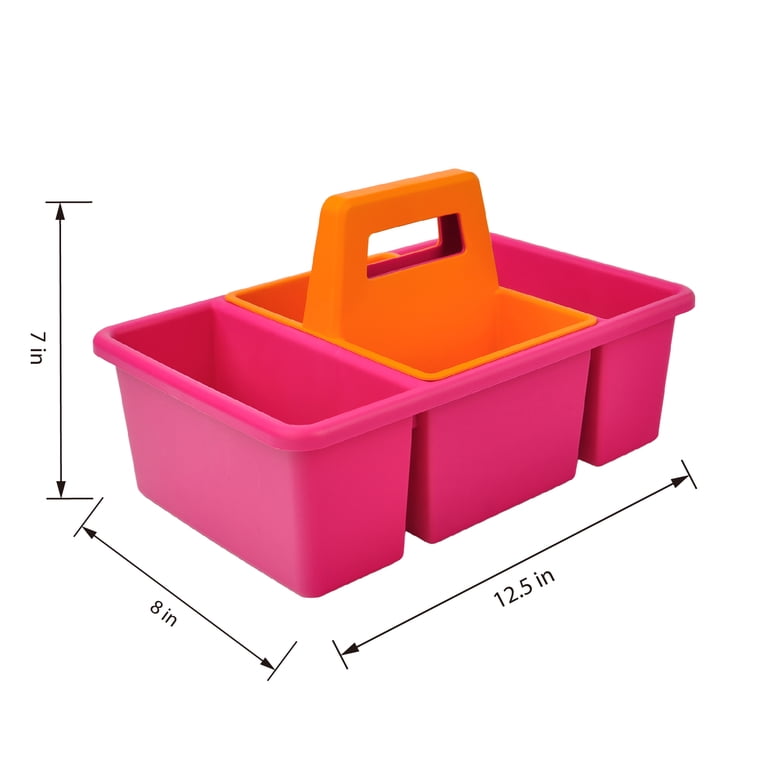 Pen+Gear 2-in-1 Supply Caddy Desk Organizer, Pink/Orange photo 7