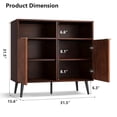 thumbnail image 2 of QinaQin Sideboard with Drawers, 31.5-Inch Large Sideboard Storage Unit with Shelves and Doors, Coffee Cabinet with Metal Handles, Compatible with Robot Vacuum Cleaners (Walnut Color), 2 of 7
