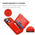 thumbnail image 7 of REQO Compatible with iPhone 13 Pro Max Wallet Case Credit Card Holder, Premium Leather Kickstand Durable Shockproof Protective Cover for iPhone 13 Pro Max 6.7 Inch(Red), 7 of 7