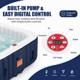 thumbnail image 5 of Seizeen Inflatable Hot Tub, 4-6 Person Hot Tub Set, 73'' Square Portable Home Spa w/130pcs Jet, Lockable Cover, Storage Bag, 2 Cup Holders, 4 Replacement Filter, 240gal, 5 of 8