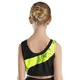 thumbnail image 4 of inhzoy Kids Girls Gymnastic Crop Top Shiny Metallic Sleeveless Dance Tank Shirts Activewear,Sizes 6-16 Fluorescent Green 14, 4 of 7