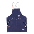 thumbnail image 4 of Delantal de trabajo para repostería profesional, babero para panadero, cafetería, camarero, camarera, uniforme de hotel, ropa de trabajo Azul denim, 4 of 8