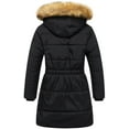 thumbnail image 2 of Chrisuno Big Girls Long Down Puffer Coats Lightweight Outwear Winter Hooded Insulated Kids Puffy Jacket Black 14/16, 2 of 5