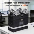 thumbnail image 5 of Fireproof Document Box,Blacksmith 2 Tier Fireproof Safe Box for File Documents with Lock and Pockets,Black, 5 of 7