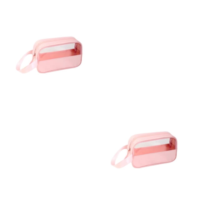 Seitruly Bolsa de almacenamiento portátil multifuncional para cosméticos Bolsas de maquillaje transparentes de gran apertura y cremallera Type3 NO3